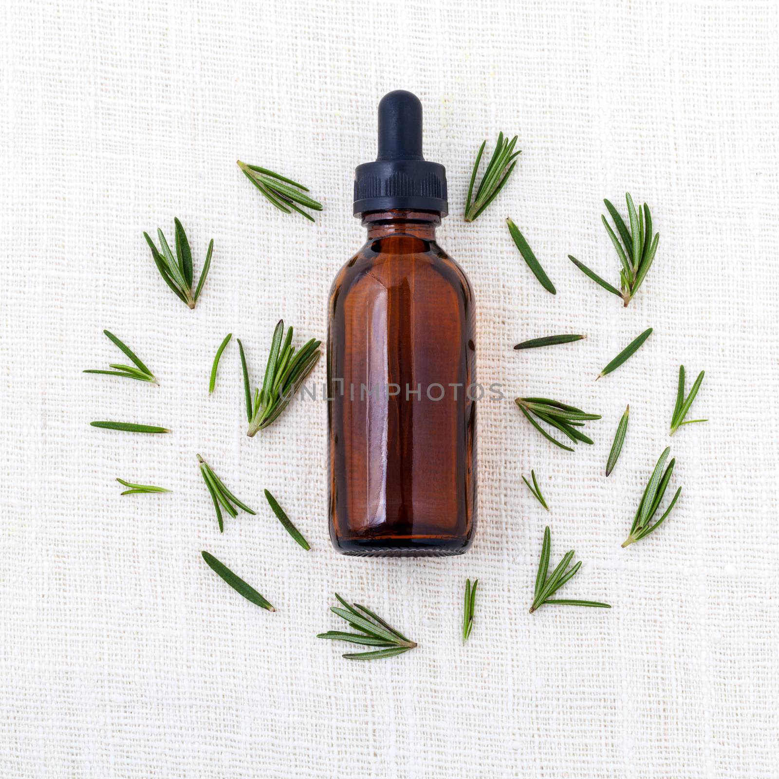 Natural Spa Ingredients  rosemary essential oil for aromatherapy.