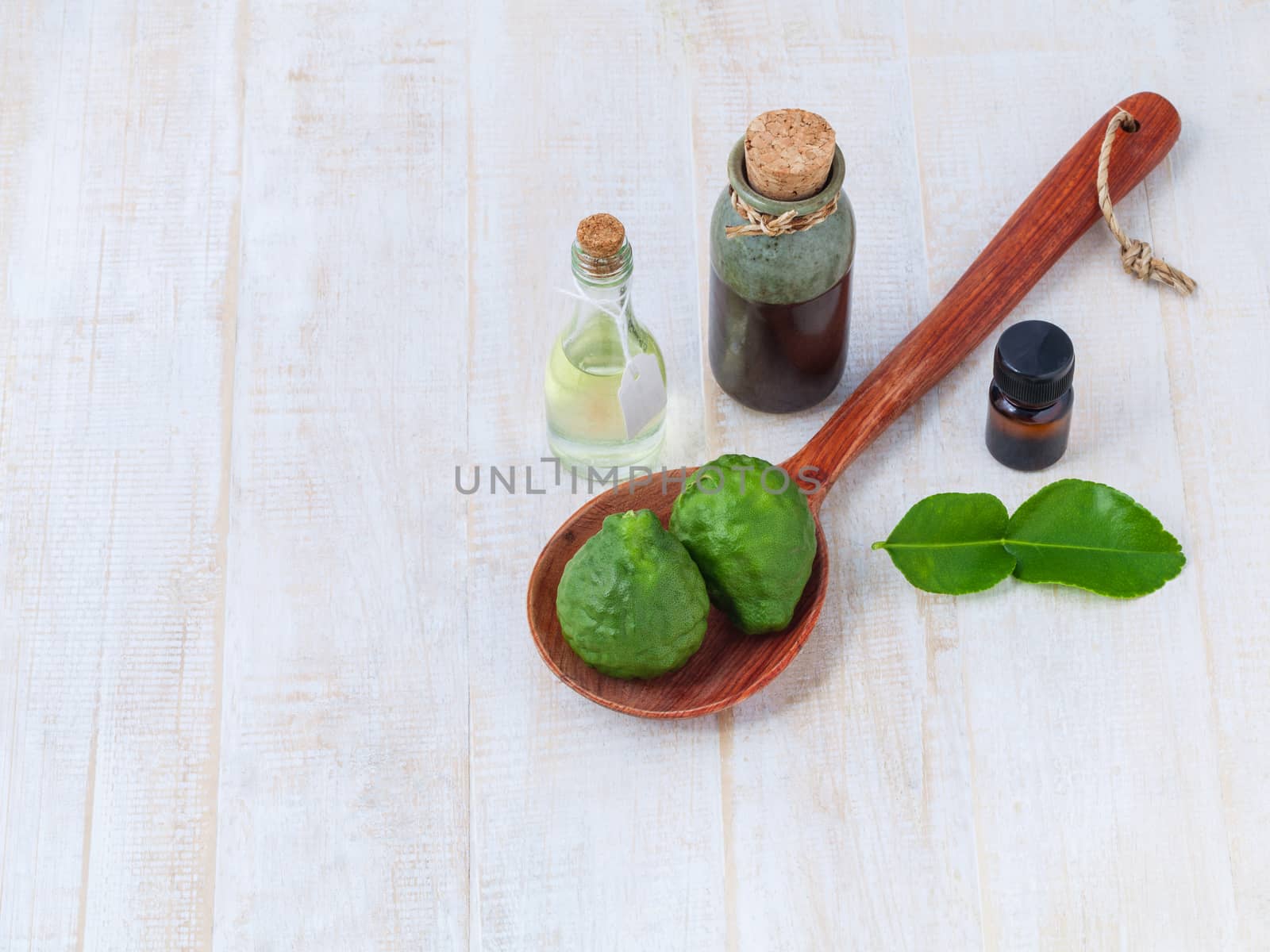 Natural Spa Ingredients . - Kaffir lime essential oil  for aroma by kerdkanno