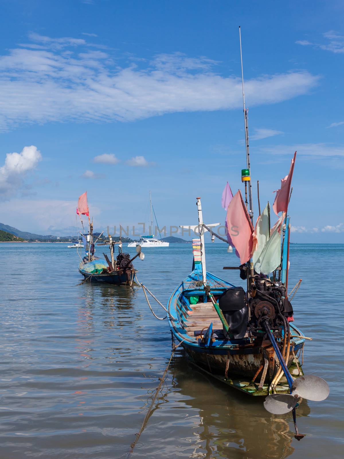 Traditional thai boats at Koh Samui Thailand. by kerdkanno