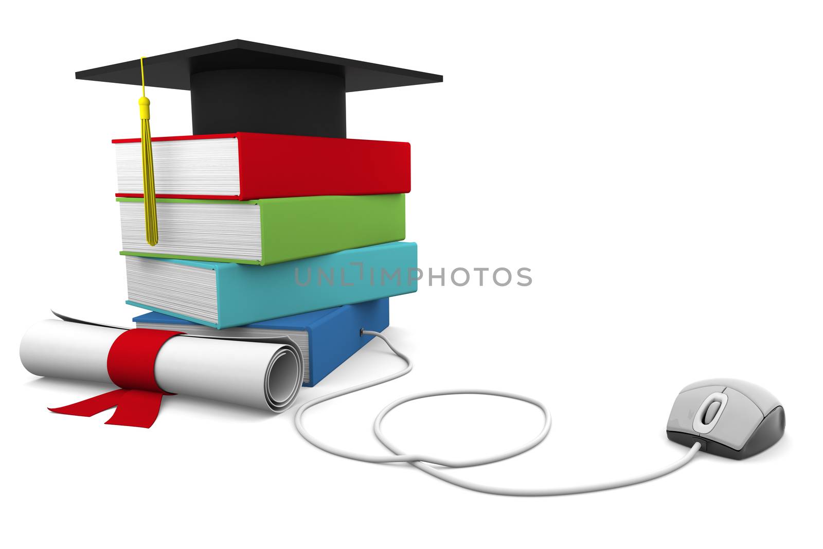 On line Univesity concept. Distance Learning Courses and Degree.
