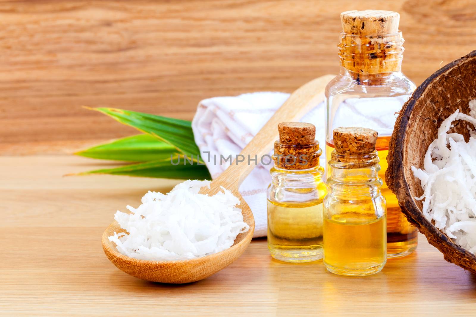 Natural Spa Ingredients . - Coconut essential Oil for alternative therapy.