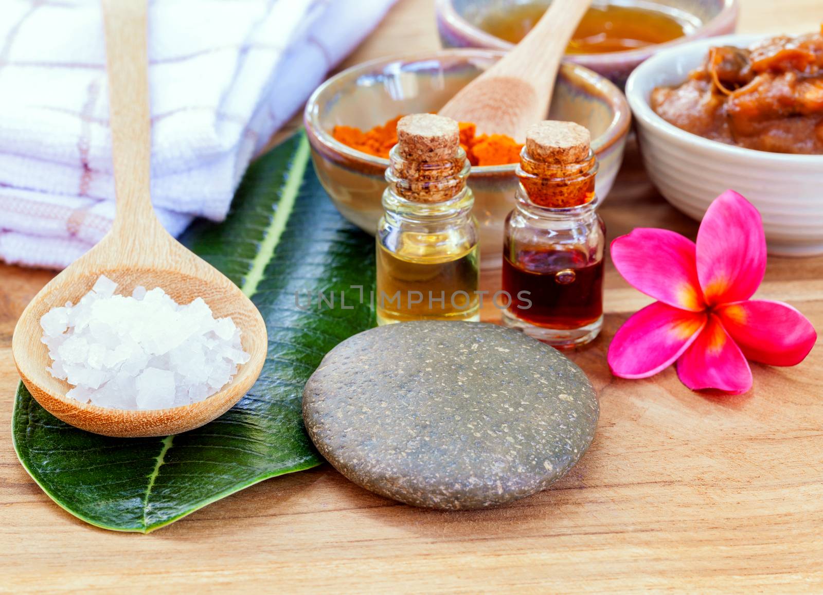 All of thai skin care ingredients. - Macro shot with copy space. by kerdkanno