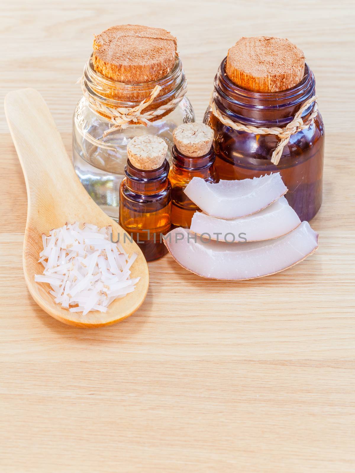 Natural Spa Ingredients . - Coconut essential Oil for alternative therapy.