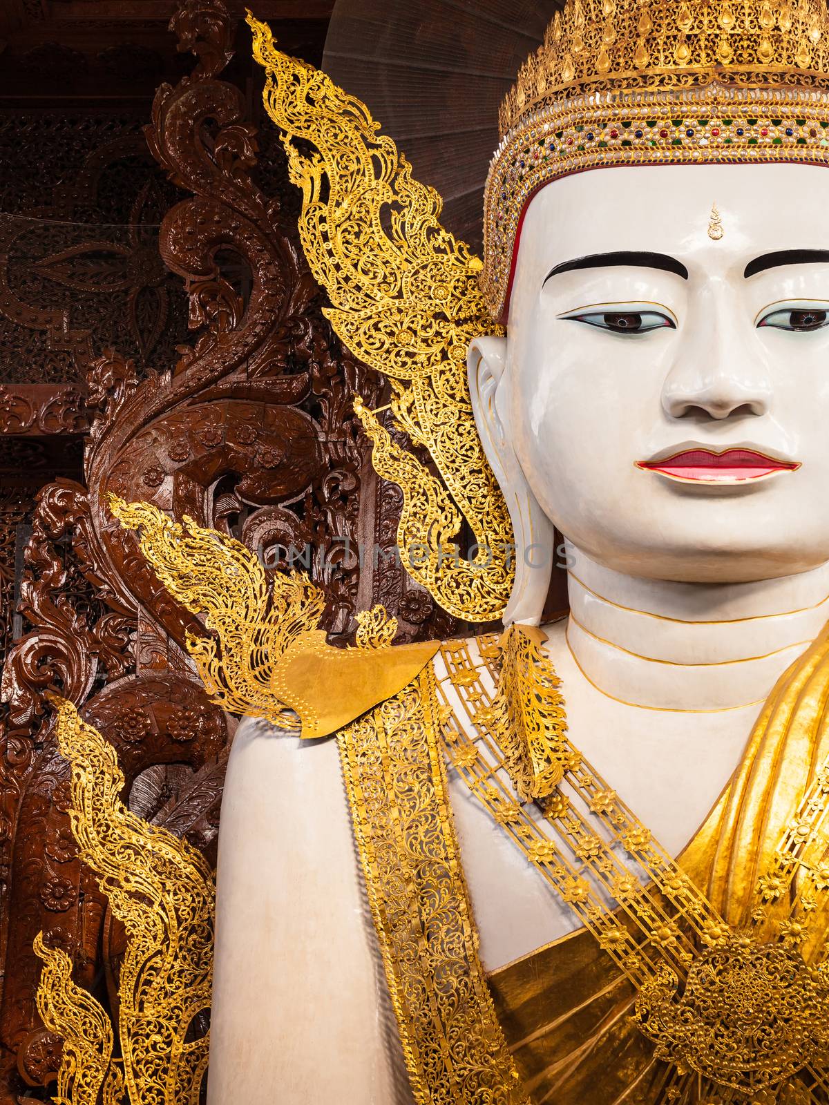 Big Buddha in Ngahtatkyi Pagoda Temple in Yangon, Myanmar (Burma by kerdkanno