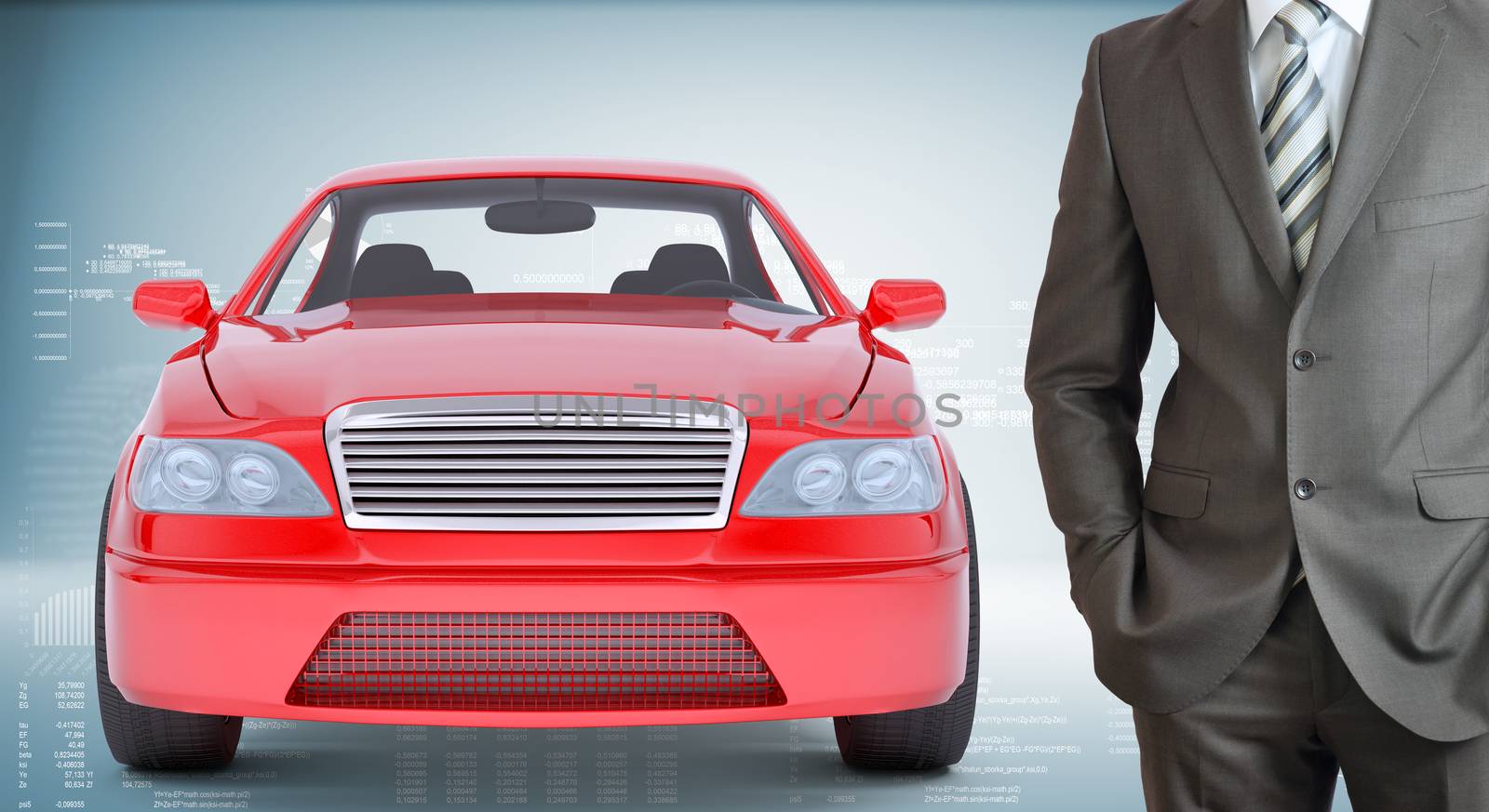 Businessman with car by cherezoff