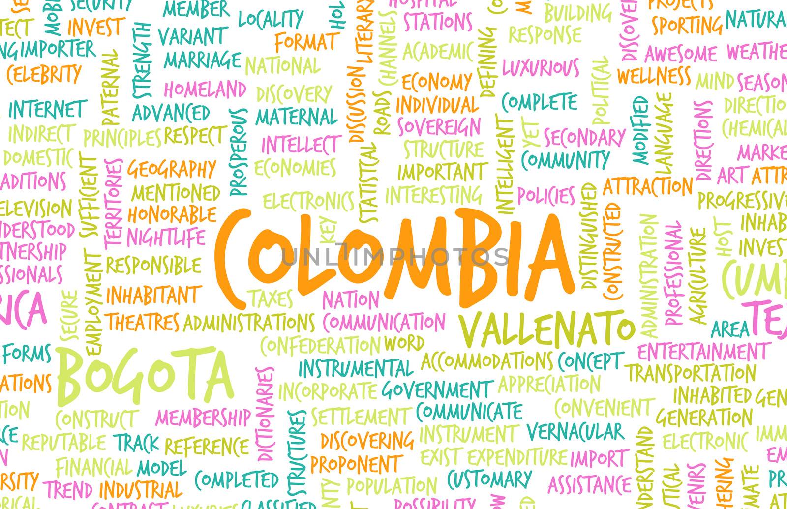 Colombia as a Country Abstract Art Concept