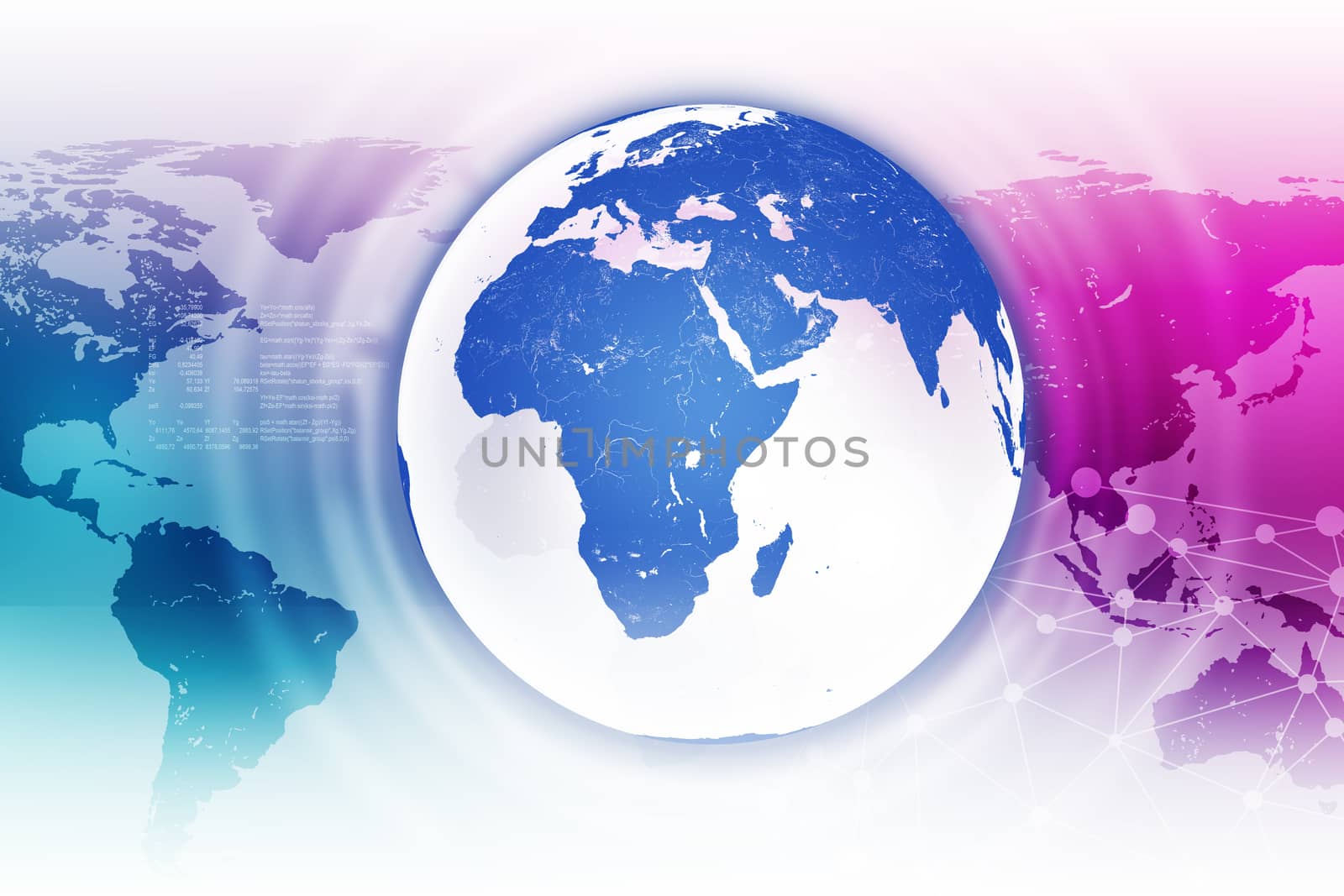 Abstract colorful background with Earth and numbers. Elements of this image furnished by NASA