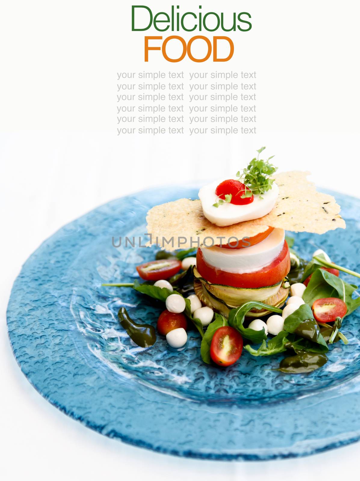 Fresh mozzarella sandwich tomato and salad . by kerdkanno