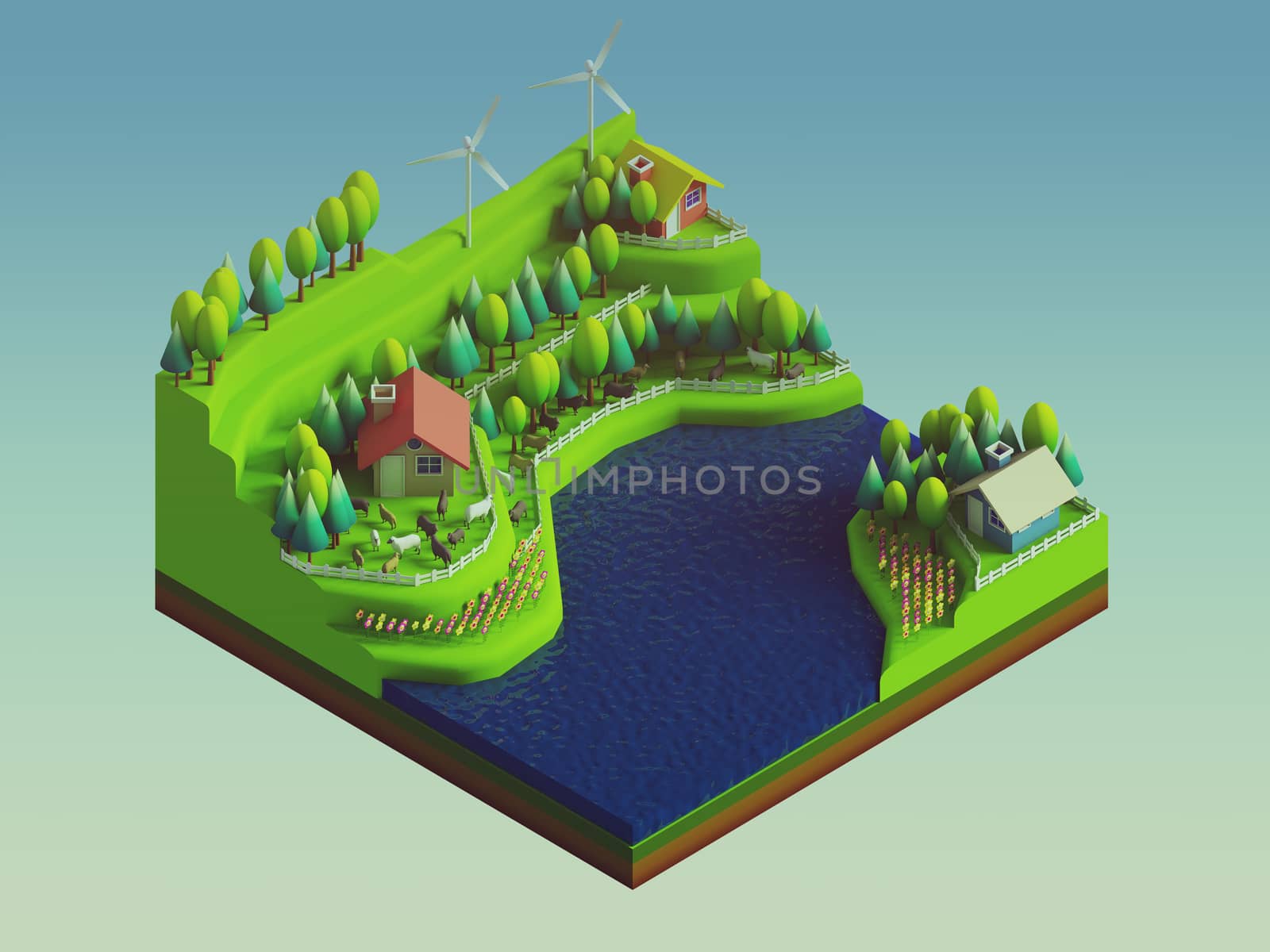 green earth concept in isometric view by teerawit