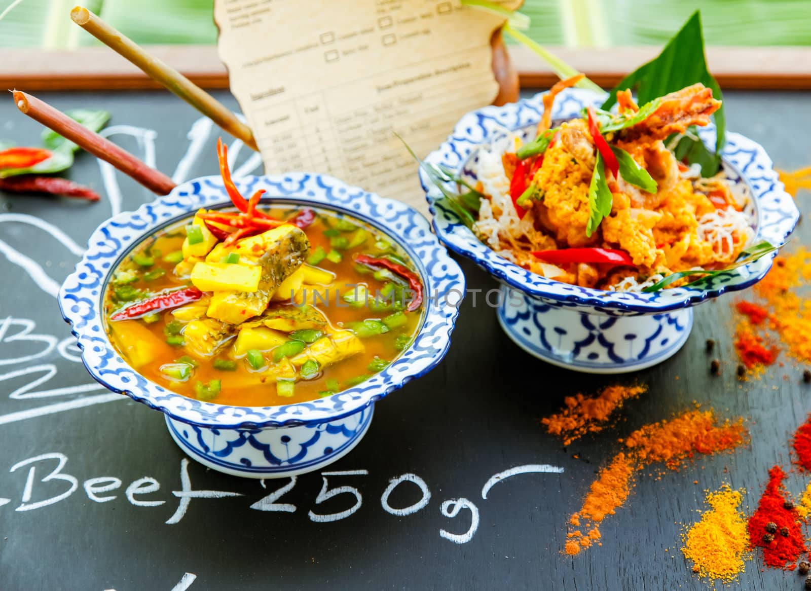 Authentic thai cuisine with decoration and flavour.