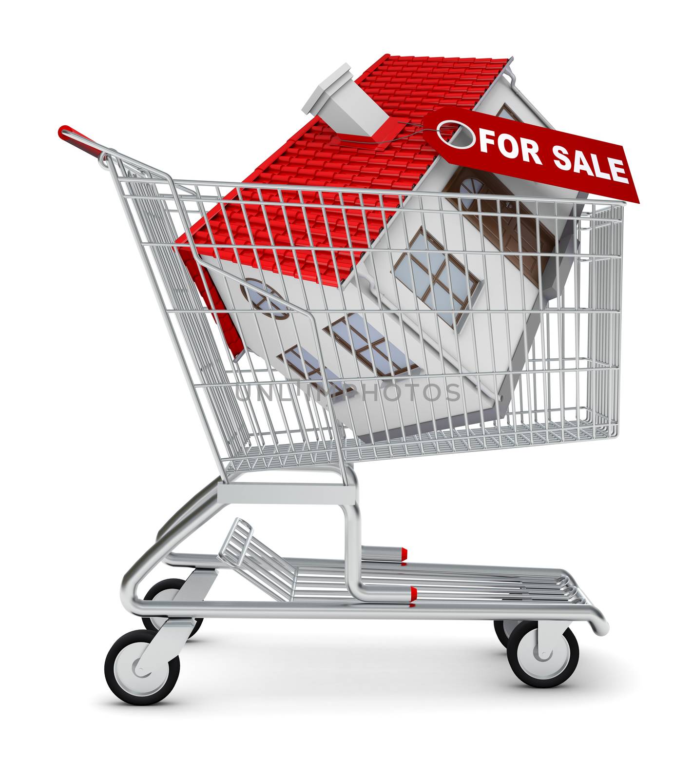 House for sale in shopping cart by cherezoff