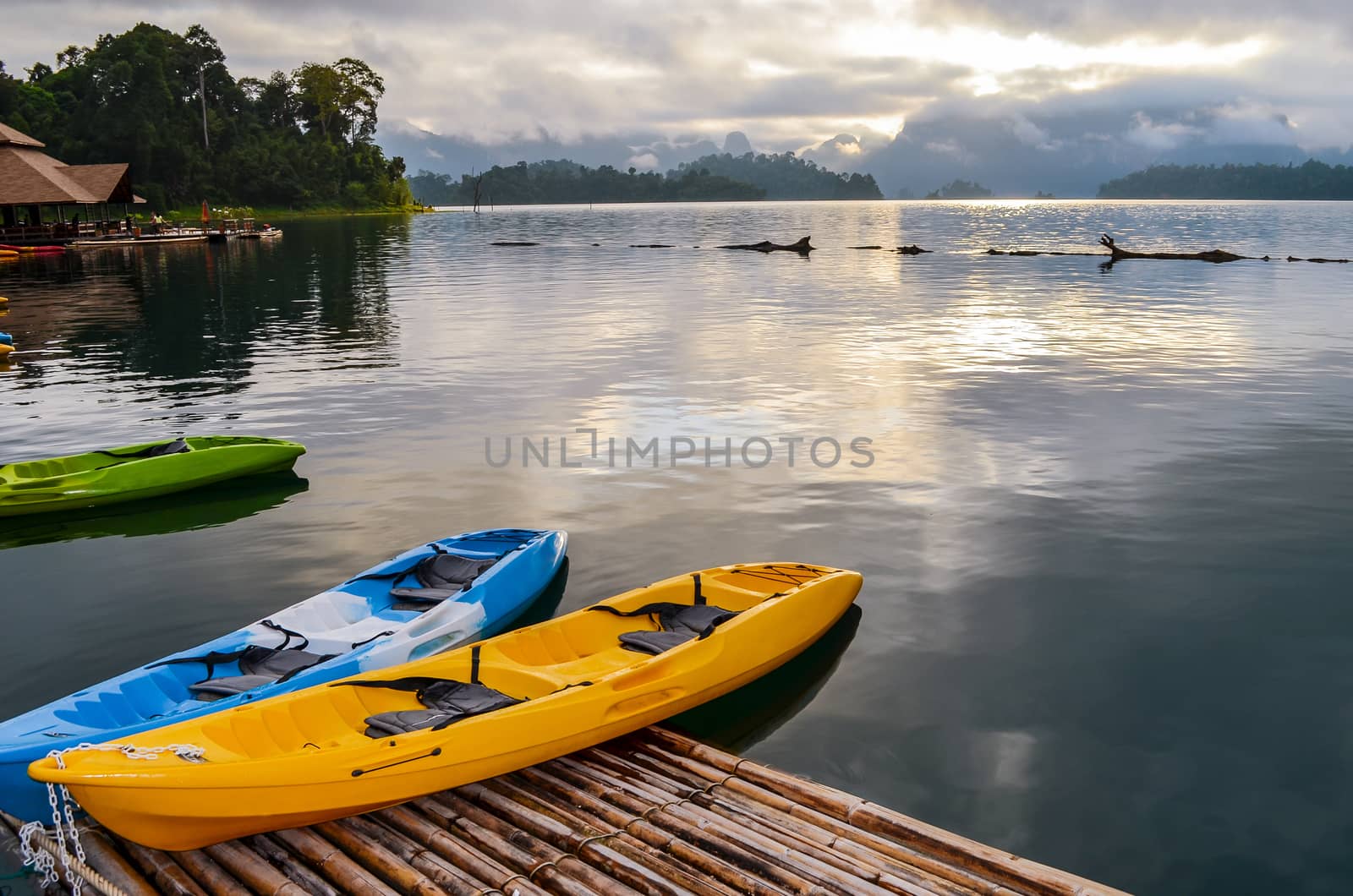 Colorful  Kayak on the lake. 