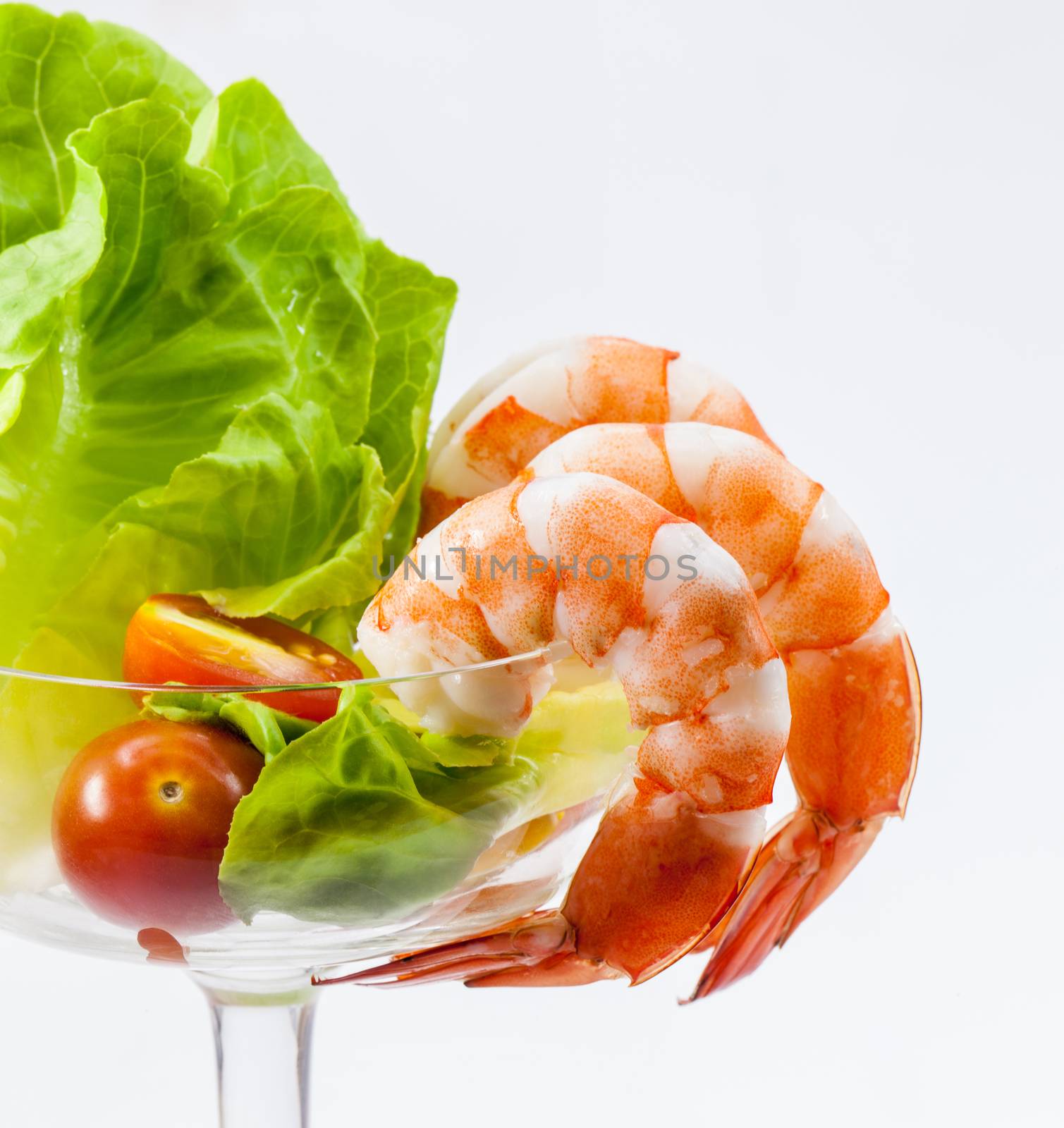 Shrimp Cocktail Isolated on a White Background.