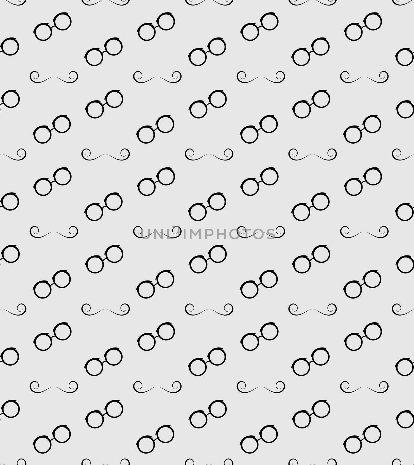 Glasses Mustache Grey Seamless Pattern by tommarkov