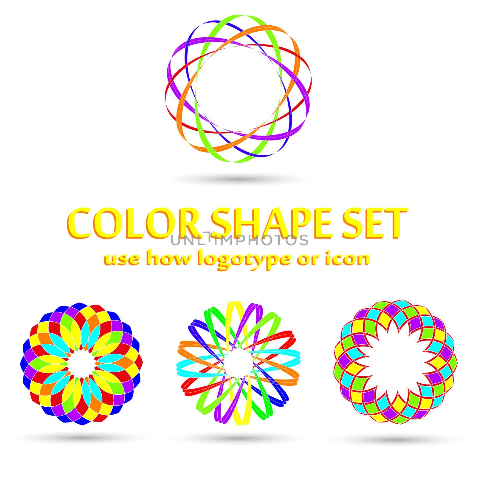 Round color shape logotype icon symbol set