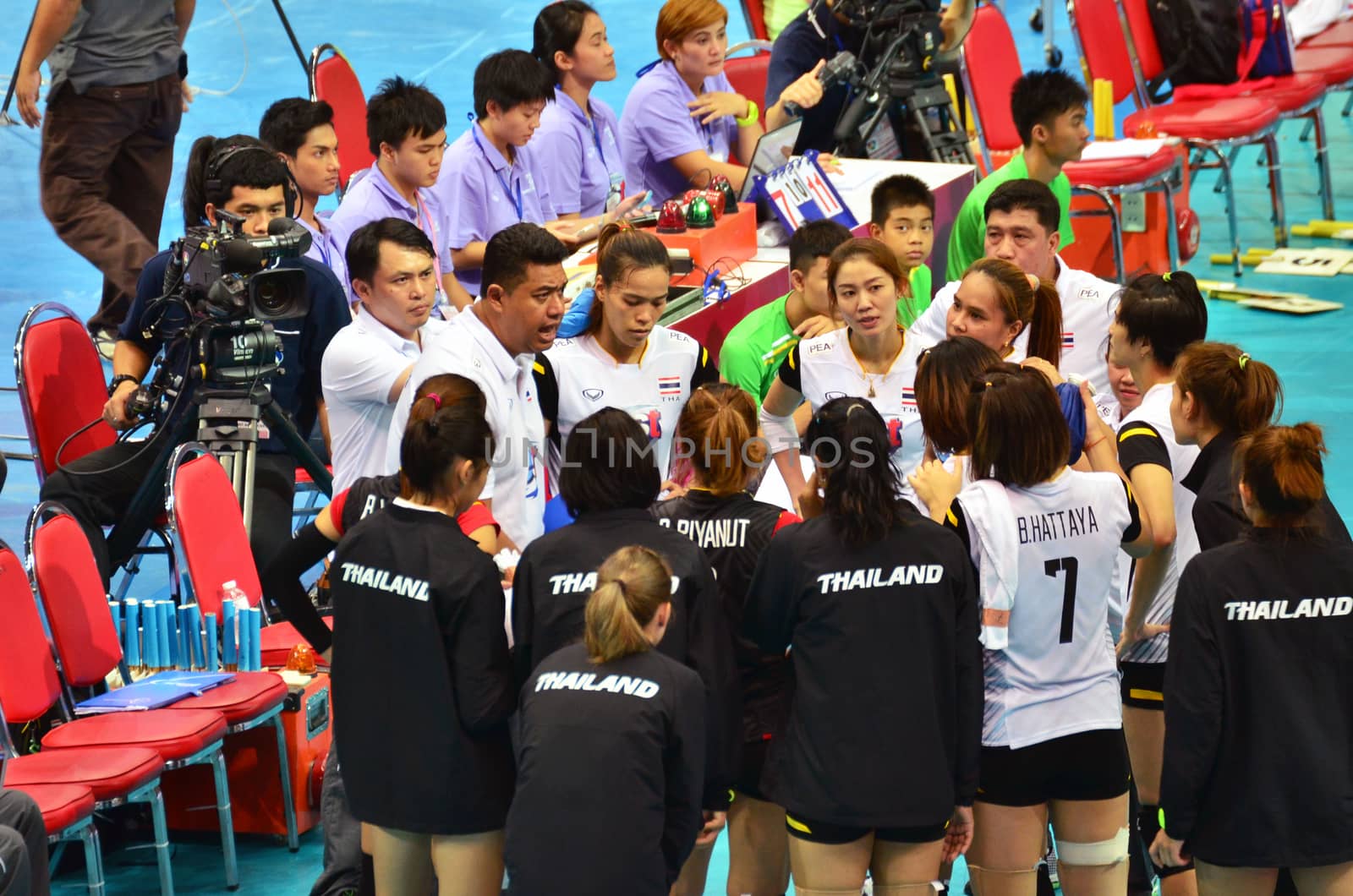 Bangkok, Thailand - July 3, 2015: Coach Radchatagriengkai, Kiattipong of Thailand in action during The FIVB Volleyball World Grand Prix by siraanamwong