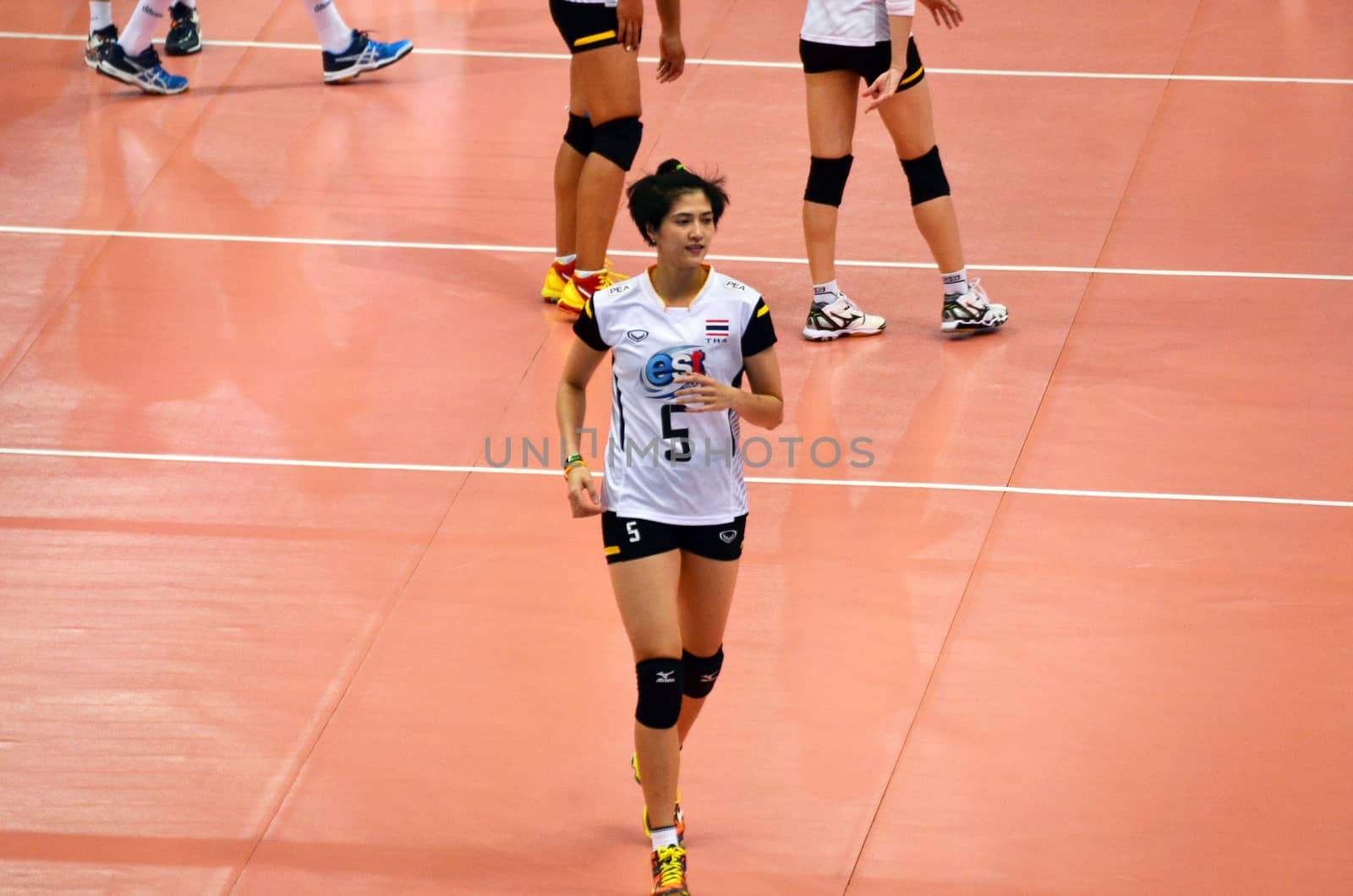 Bangkok, Thailand - July 3, 2015: Pleumjit Thinkaow #5 of Thailand during the FIVB Volleyball World Grand Prix by siraanamwong