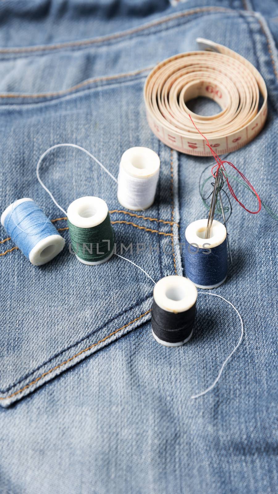 jean pants and sewing