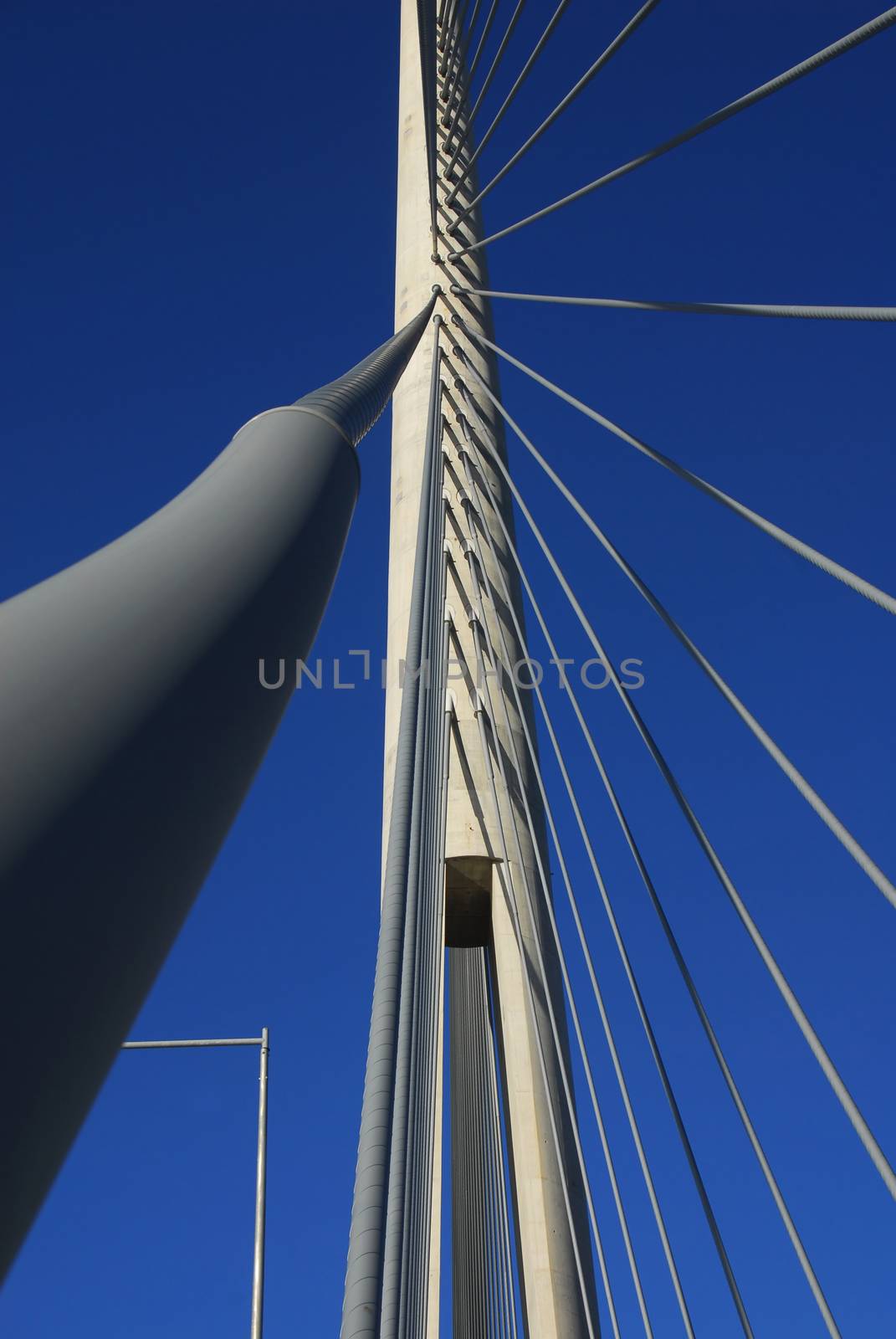 details of the new cable-stayed bridge over Sava river, central tower