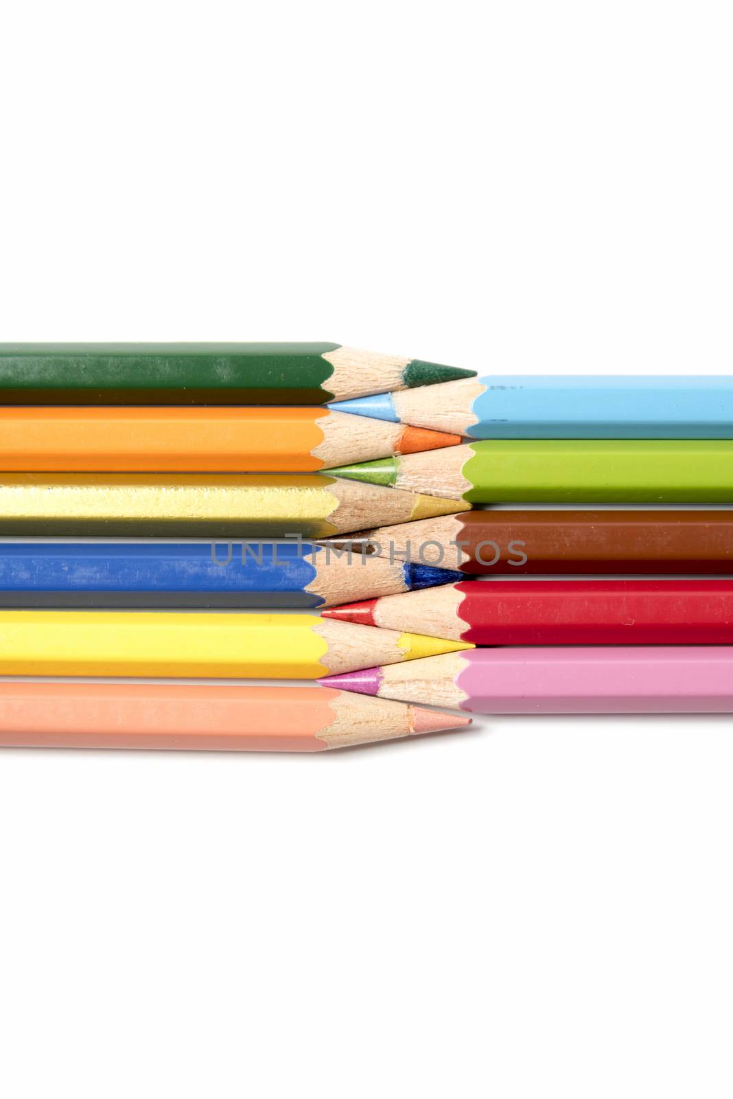 colorful pencil isolated on white background