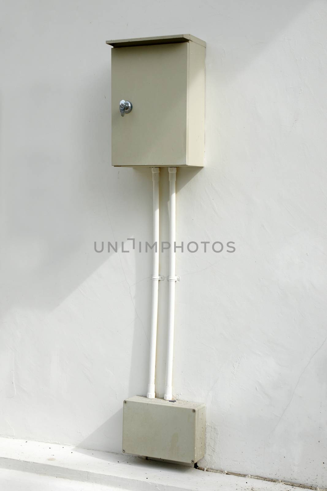 Safety outdoor electric connector box mounted on the wall by mranucha