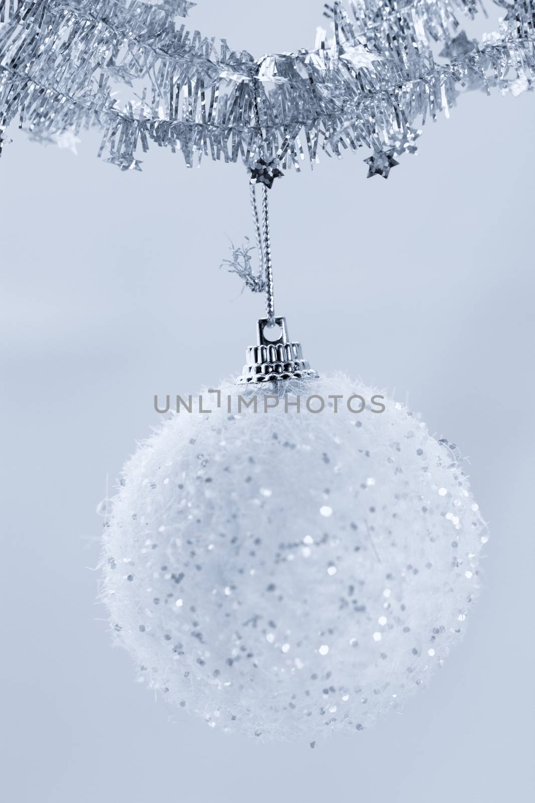 Close up photo of bright Christmas decorations