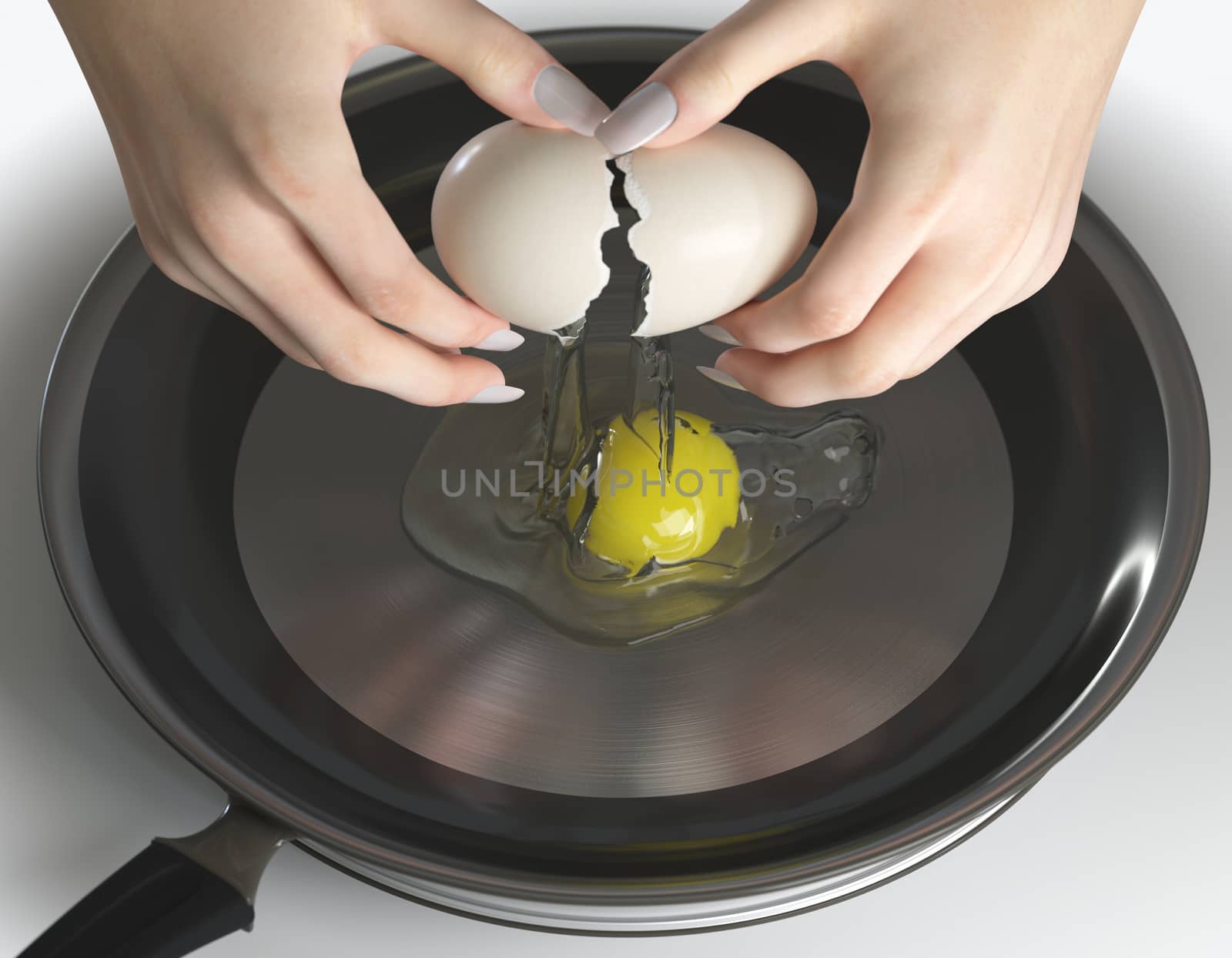 crack egg and woman hands concept isolate composition by denisgo