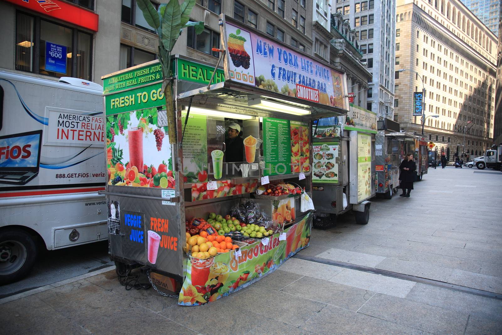 Food stand on a Manhattan NYC street.