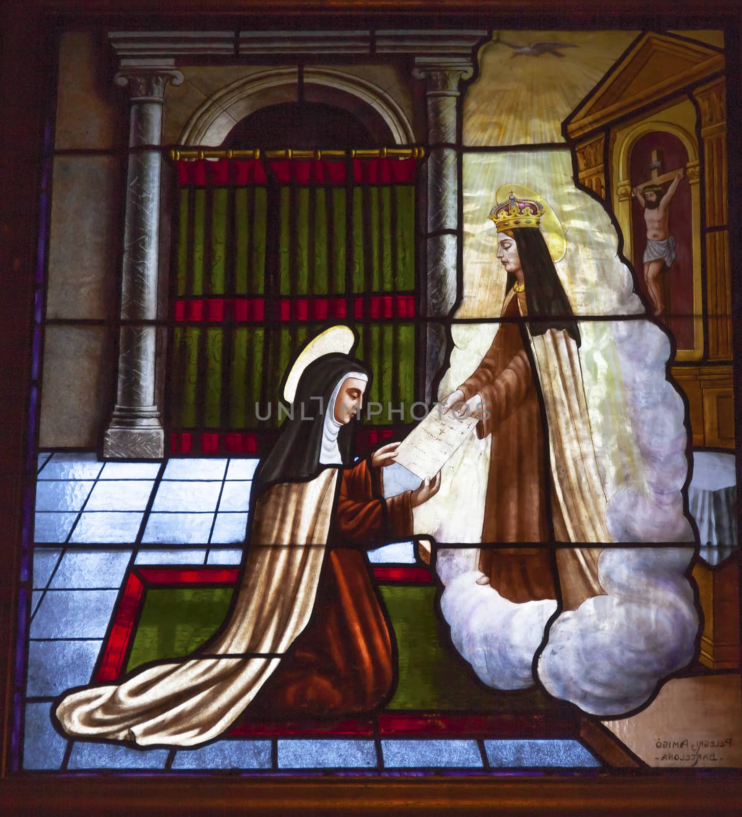 Saint Teresa Stained Glass Convento de Santa Teresa Avila by bill_perry