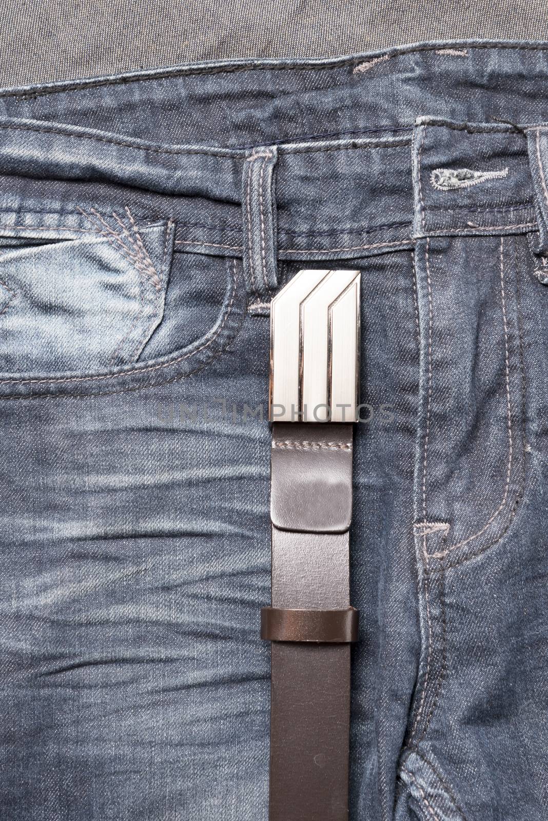 jean and leather belt