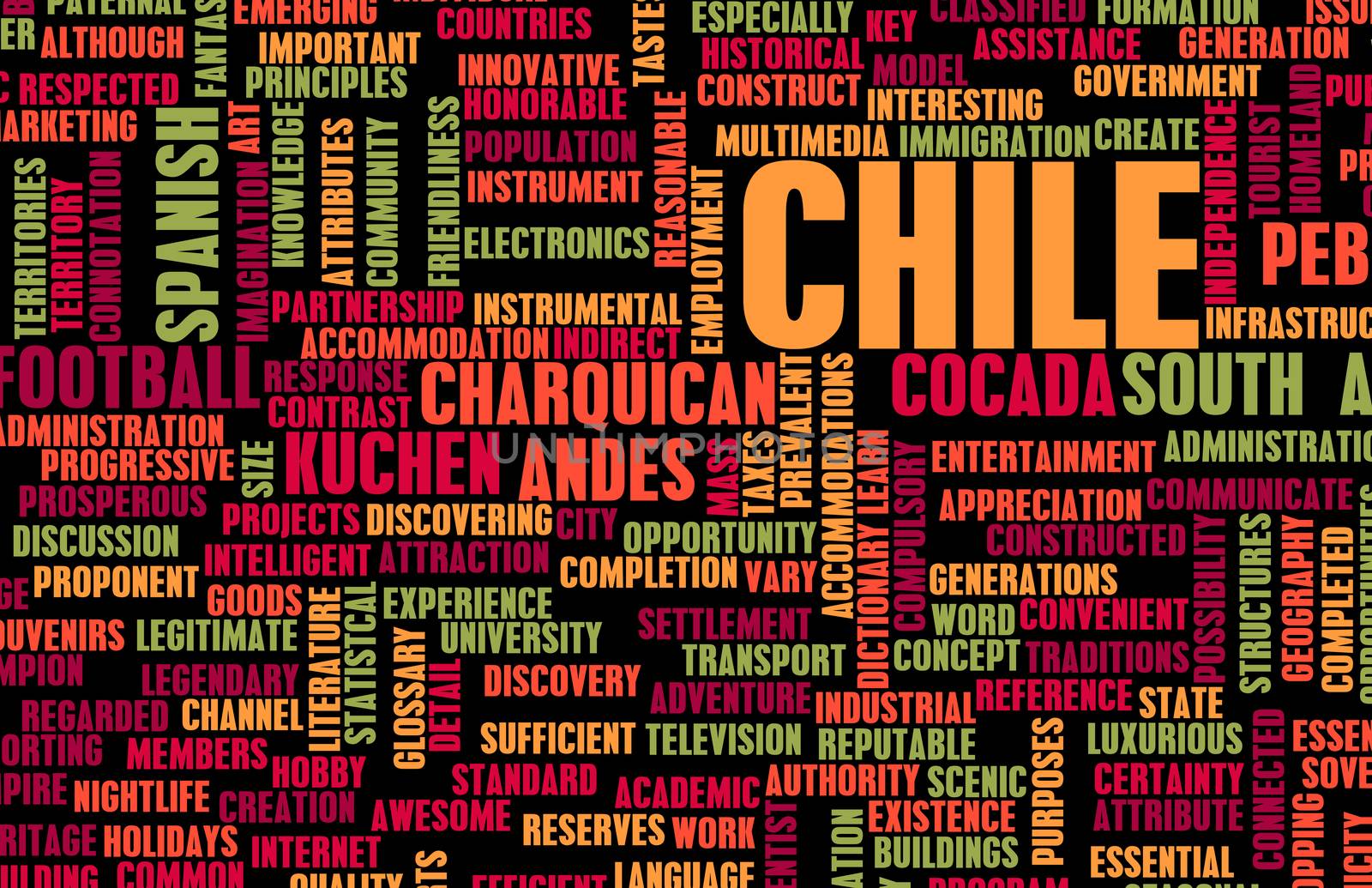 Chile as a Country Abstract Art Concept