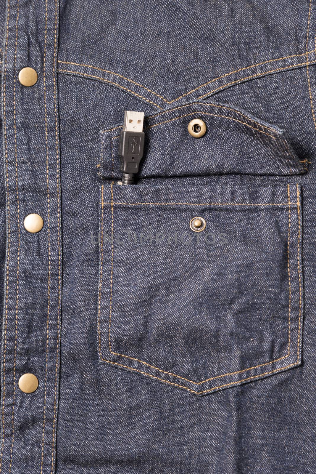 usb cable in jean pocket by ammza12