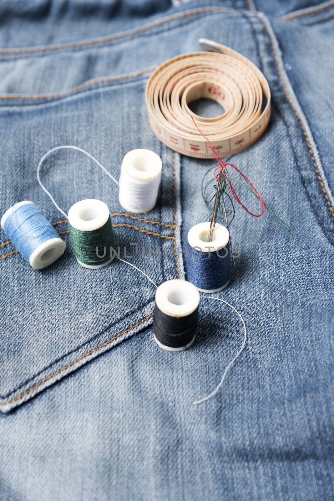 jean pants and sewing