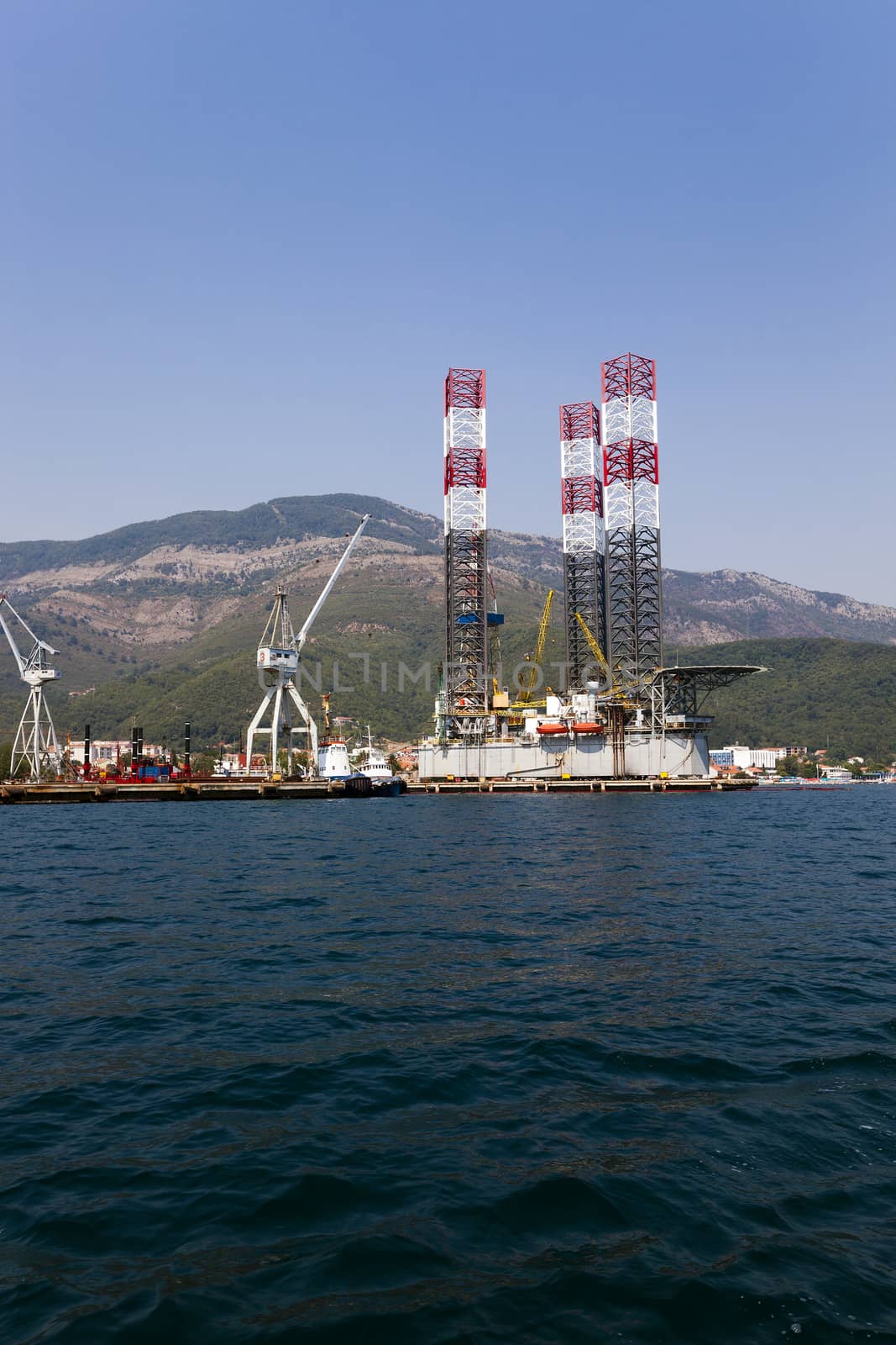  seaport on which mooring there are cargo ships. Montenegro