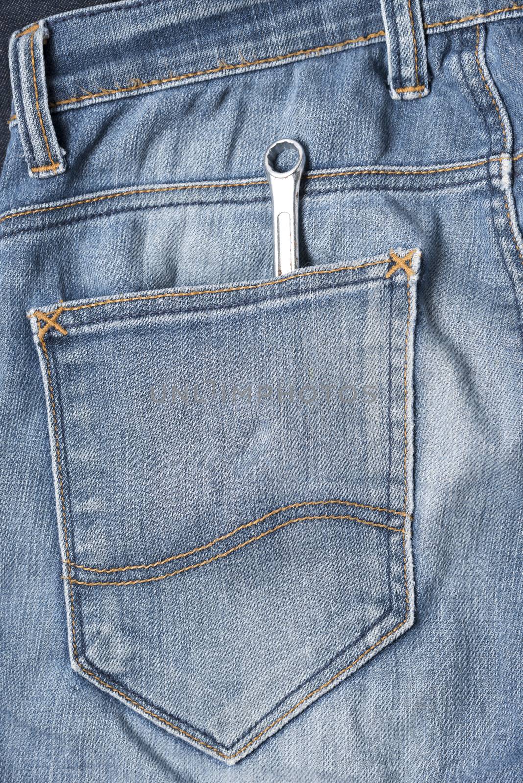 screwdriver in jean pocket pants