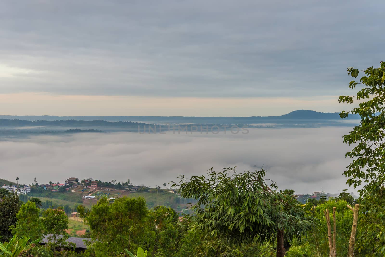 Resort in the mountains and mist.
