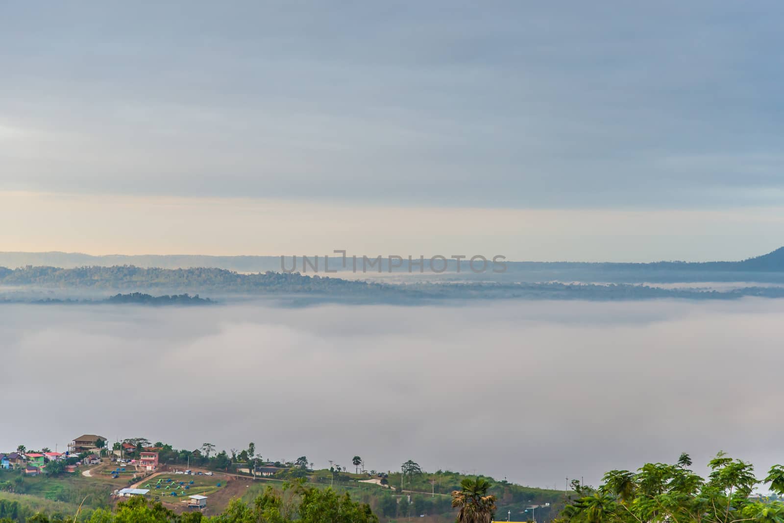 Resort in the mountains and mist.