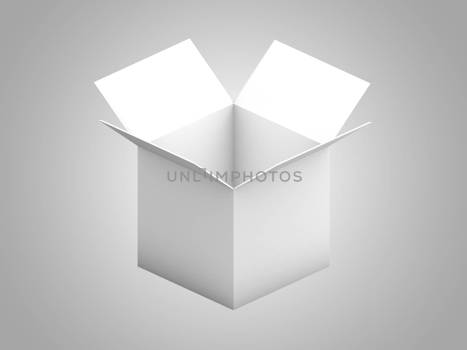 Open box isolated on a white background by teerawit