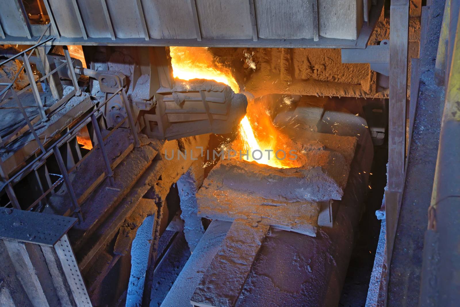 transport the molten metal inside of plant