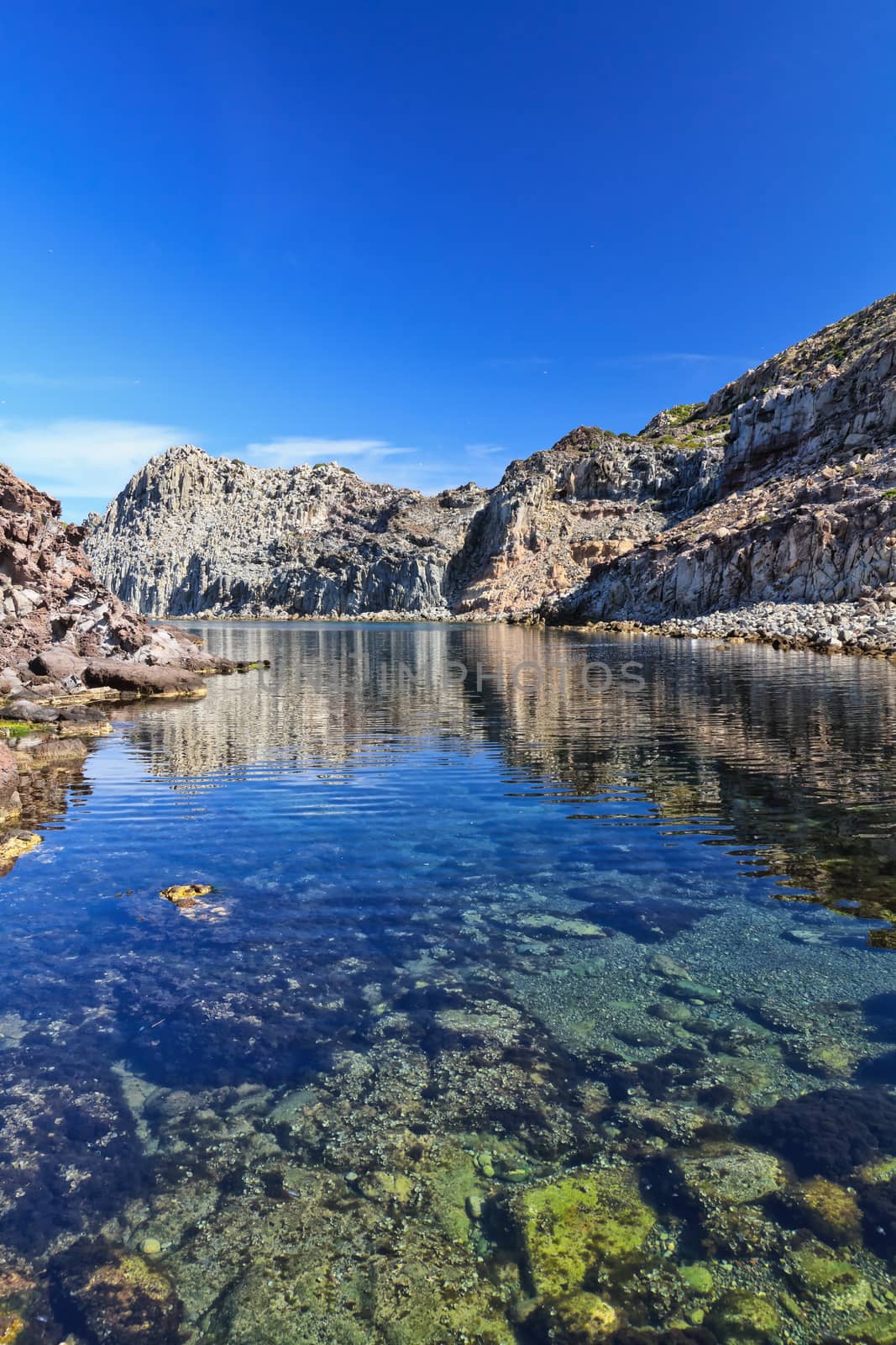 Calafico bay in San Pietro island, Sardinia, Italy