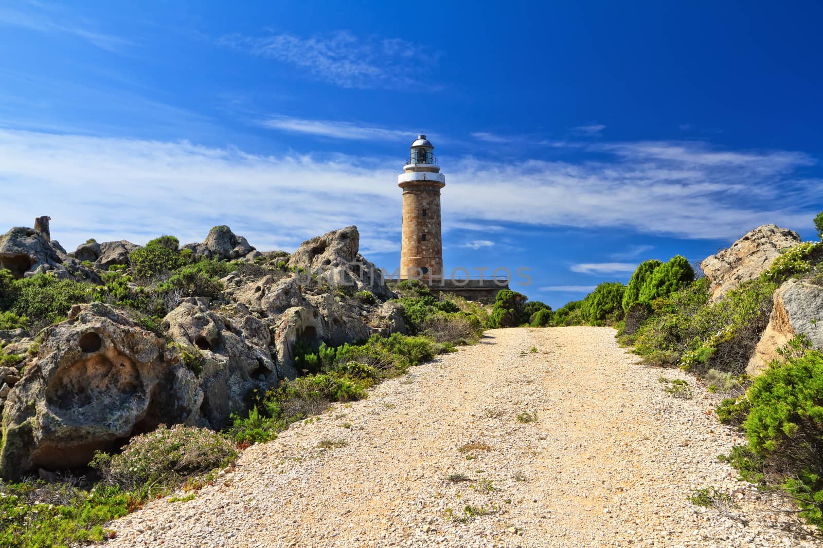 lighthouse in San pietro island, Carloforte, south west sardinia, Italy