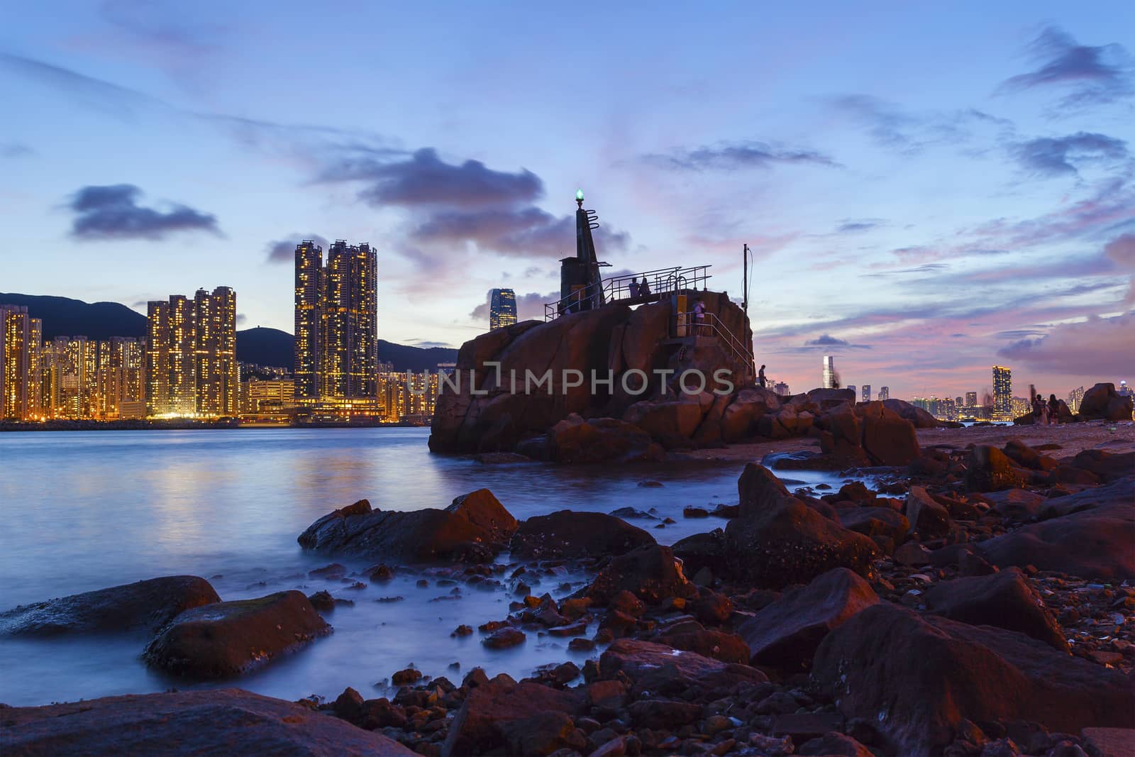 Sunset along the coast 