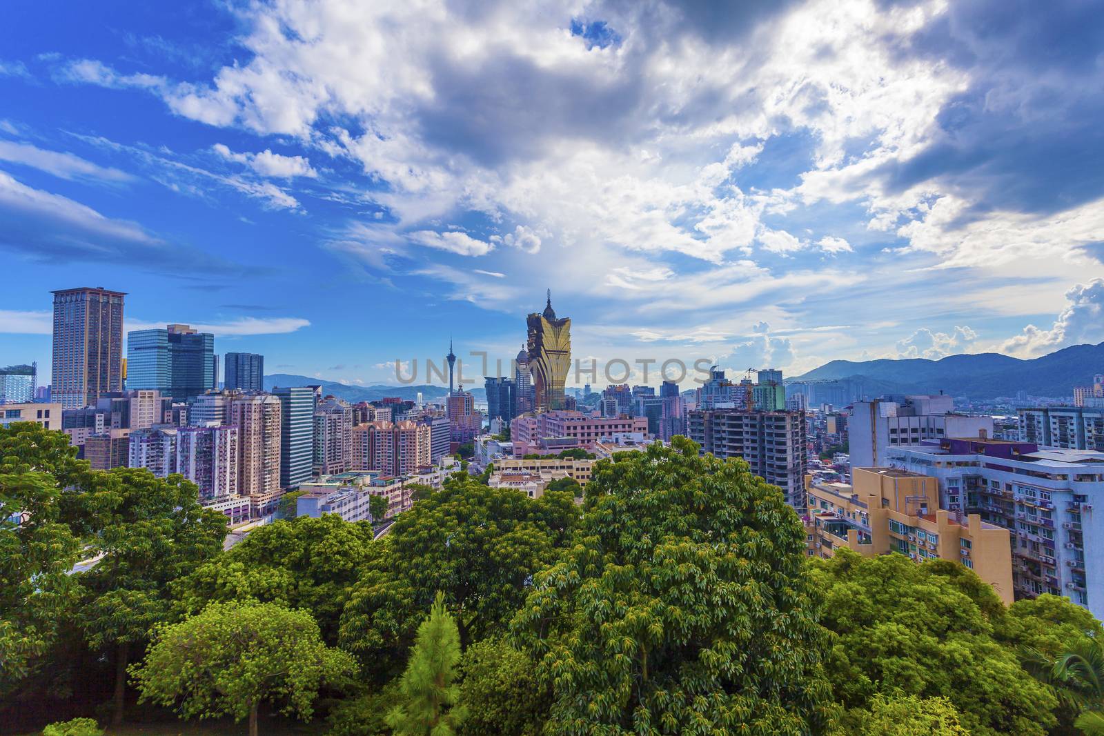 Macau casino and cityscape