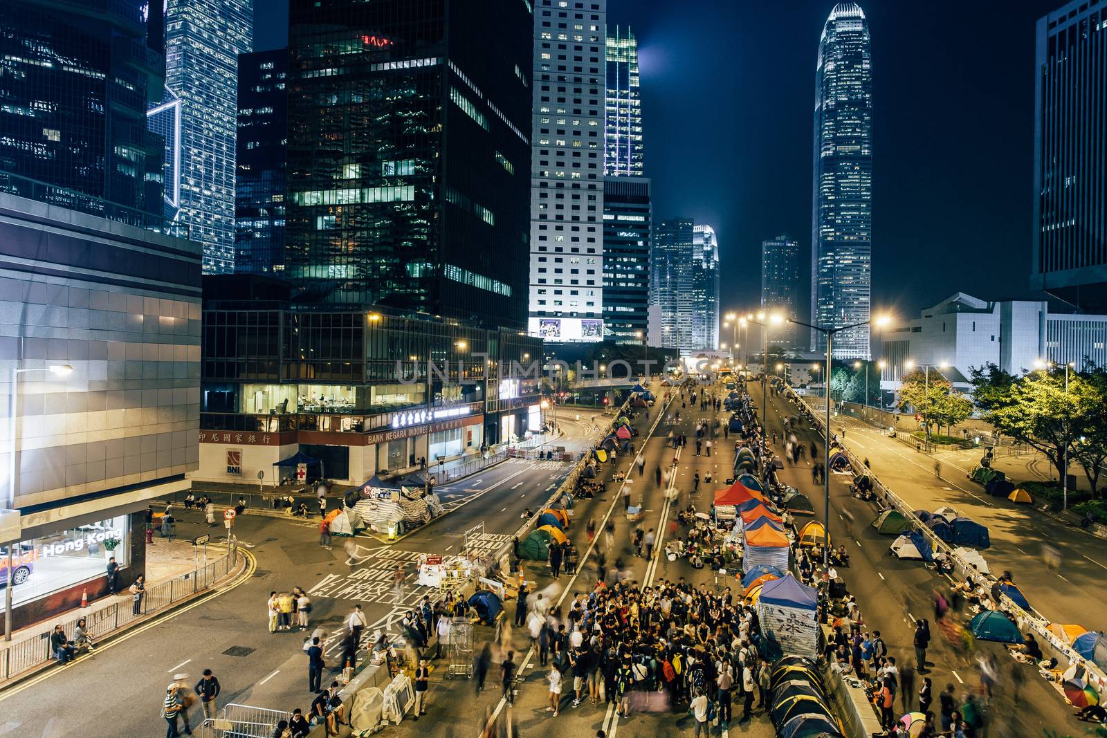 HONG KONG, OCT 14: Umbrella Revolution in Admiralty on 14 October 2014. Hong Kong people are fighting for a real universal suffrage for the next chief executive election.