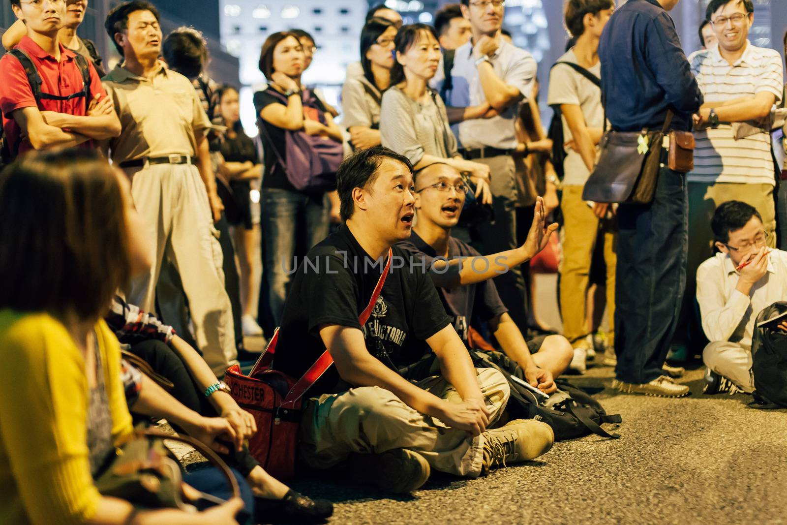 HONG KONG, OCT 14: Umbrella Revolution in Admiralty on 14 October 2014. Hong Kong people are fighting for a real universal suffrage for the next chief executive election.