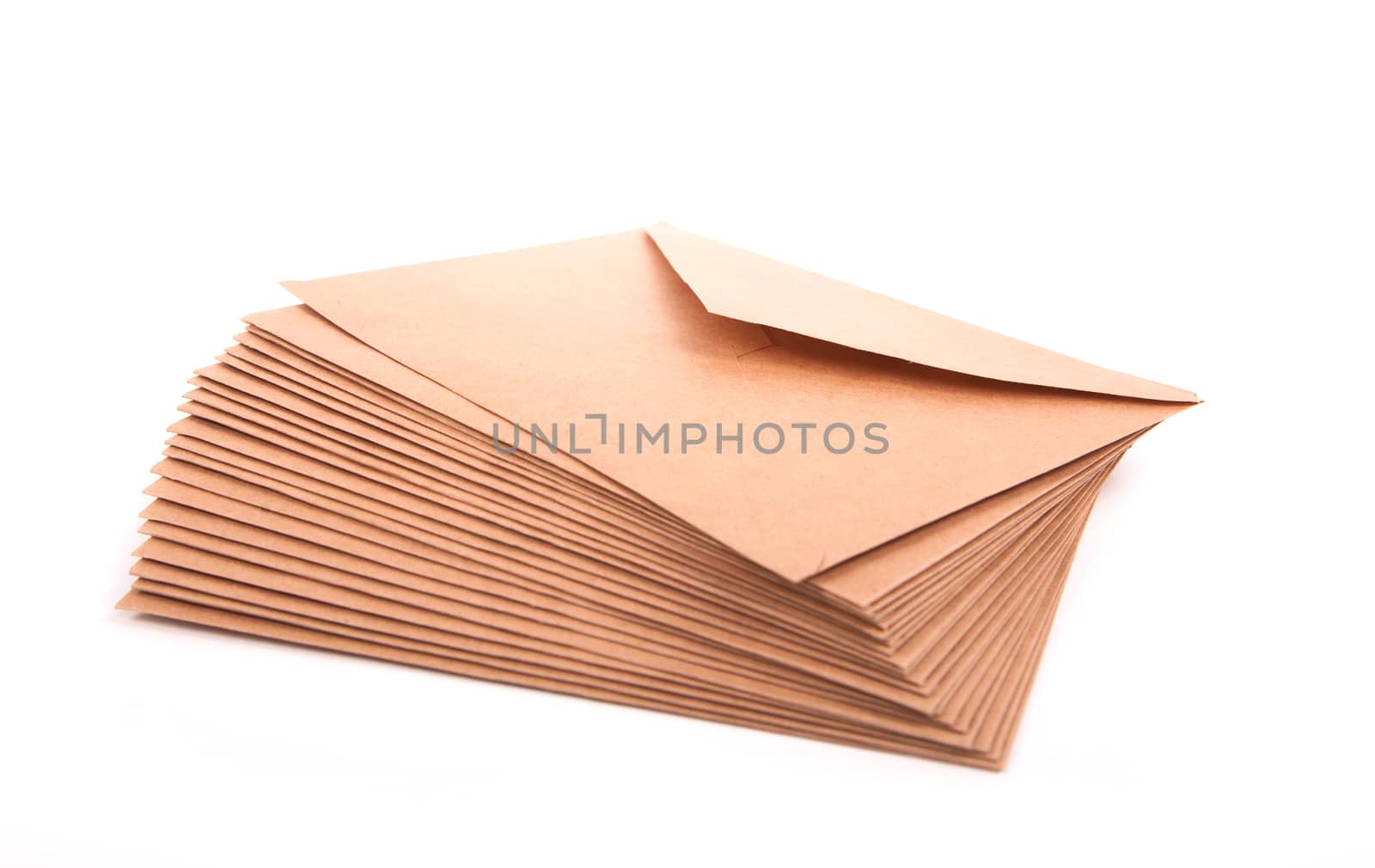 Blank envelopes isolated on white background with clipping path