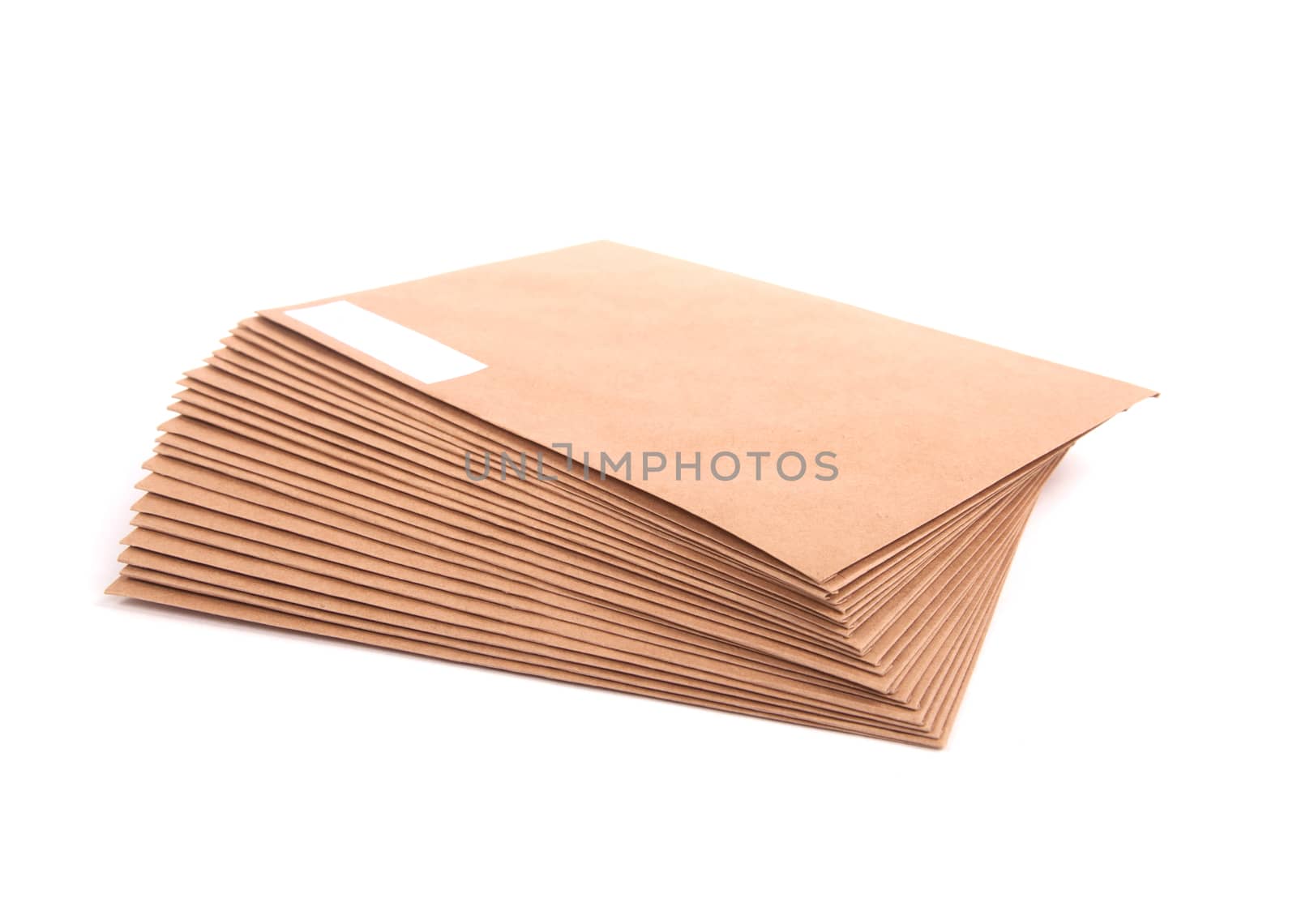 Blank envelopes isolated on white background with clipping path