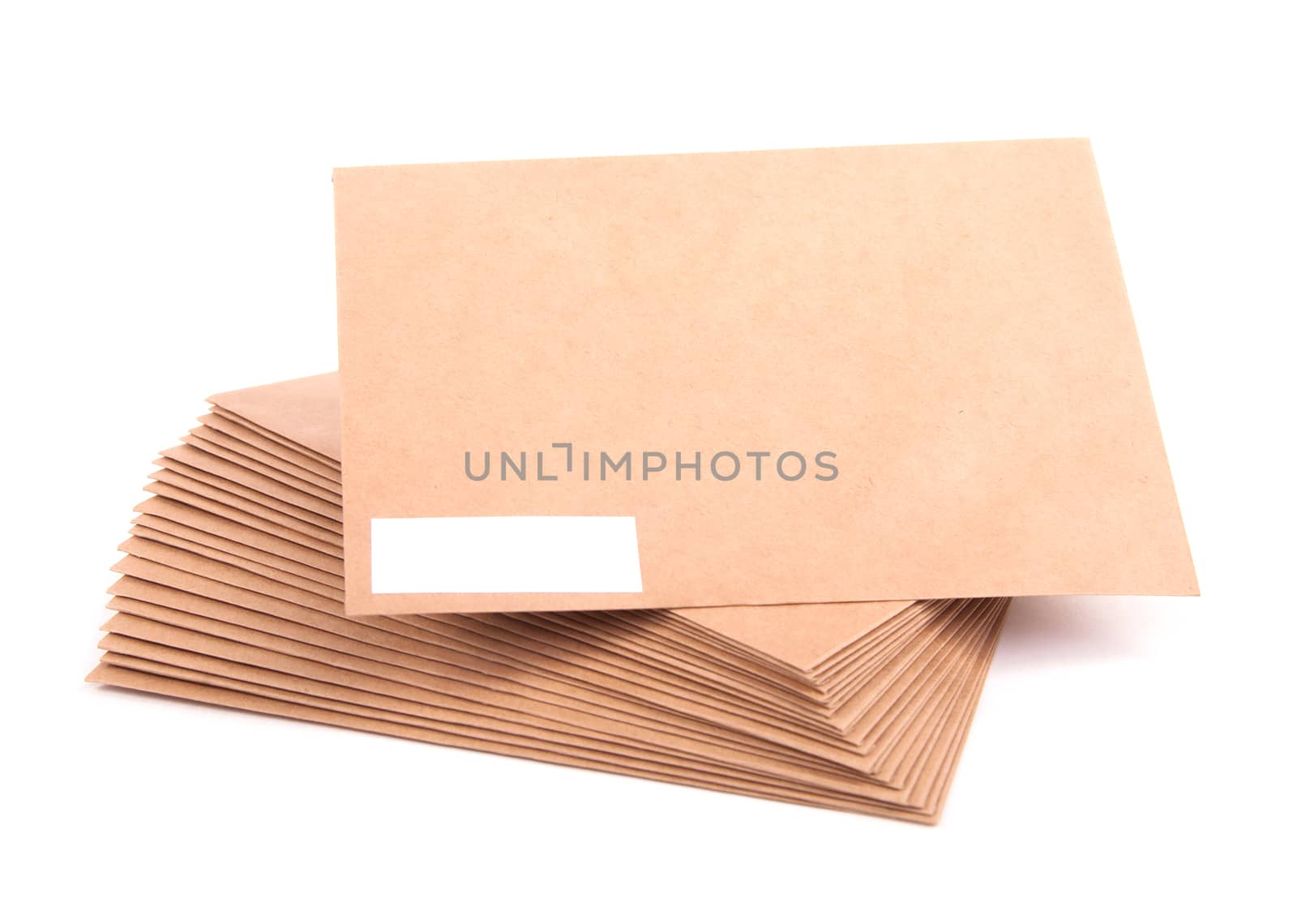 Blank envelopes isolated on white background with clipping path