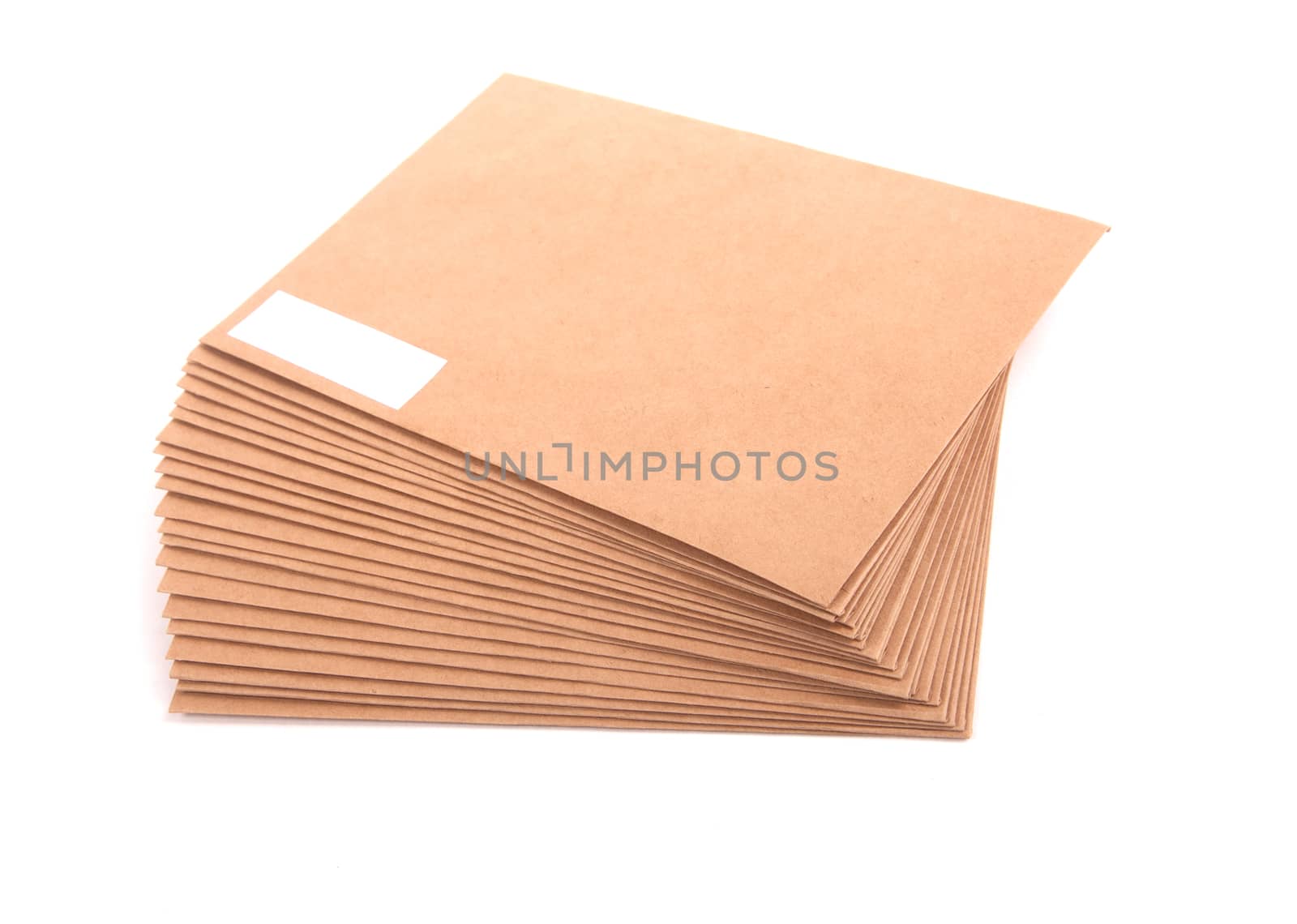 Blank envelopes isolated on white background with clipping path