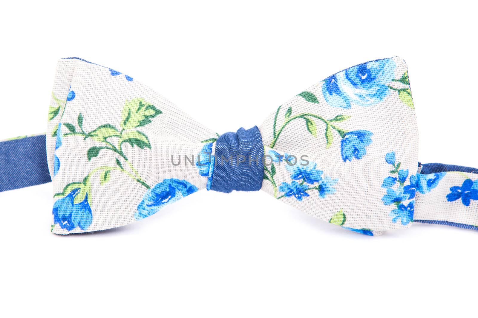 summer flower print bow tie isolated on white background